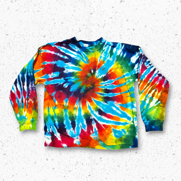VTG Dharma Trading Company Rainbow Tie Dye Sweatshirt Sz 10-12 Yrs - Picture 1 of 4